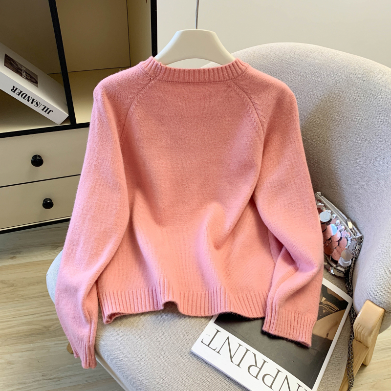 Pullover niche stereoscopic sweater thick flowers tops