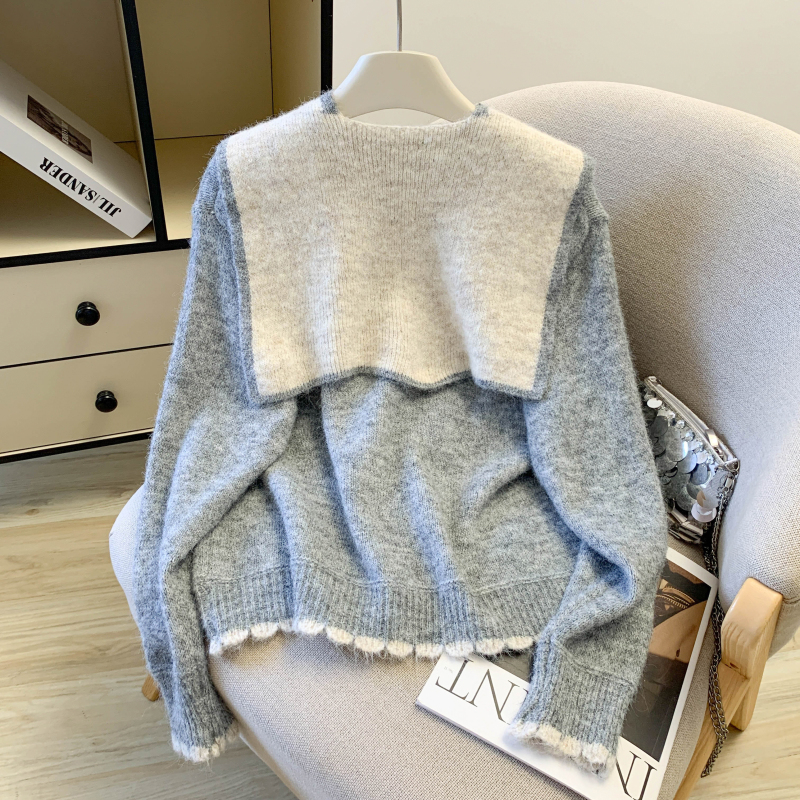 Fashion sweater all-match cardigan 2pcs set