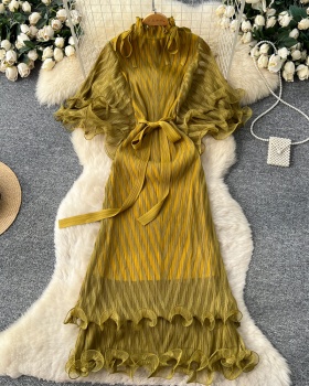 Trumpet sleeves long dress bandage dress for women