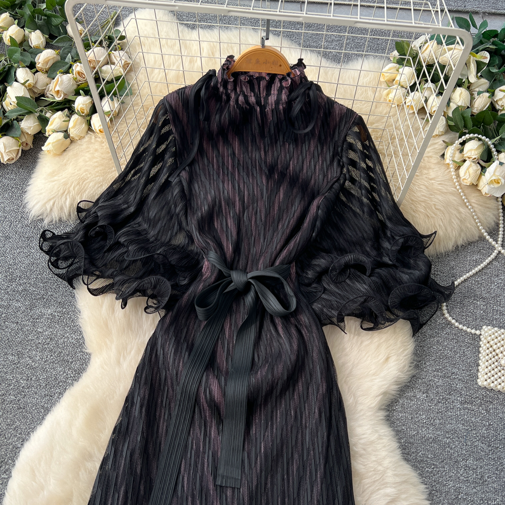 Trumpet sleeves long dress bandage dress for women