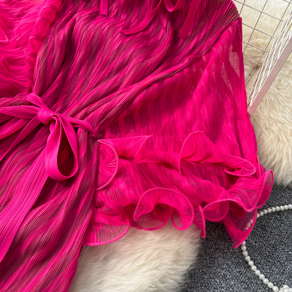 Trumpet sleeves long dress bandage dress for women