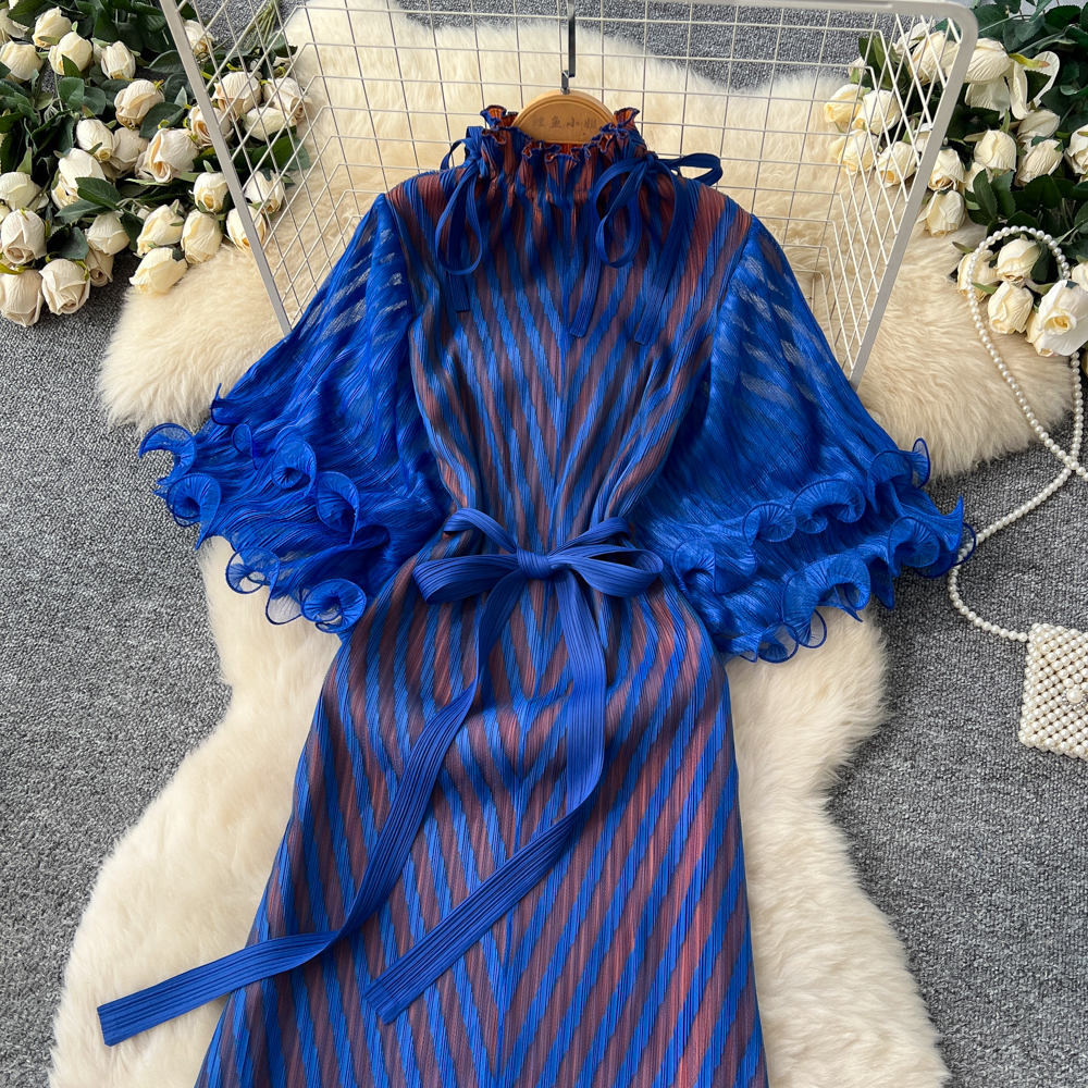 Trumpet sleeves long dress bandage dress for women