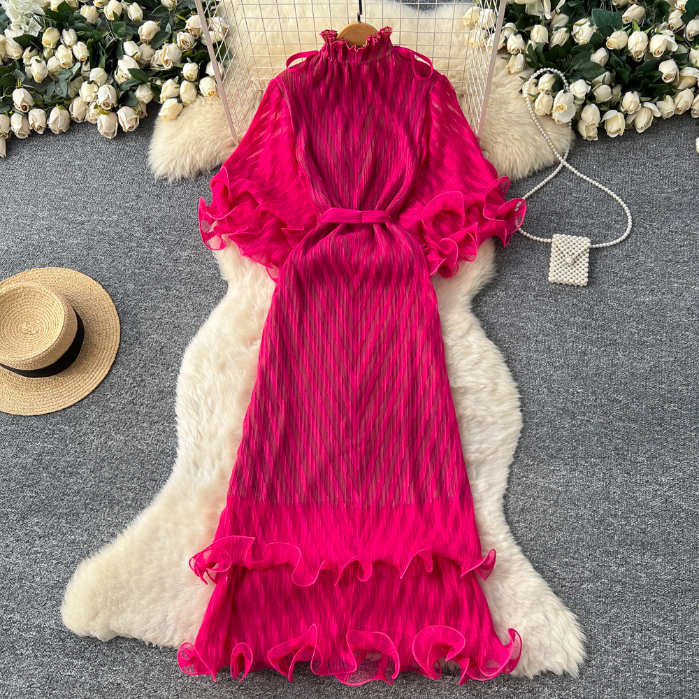 Trumpet sleeves long dress bandage dress for women