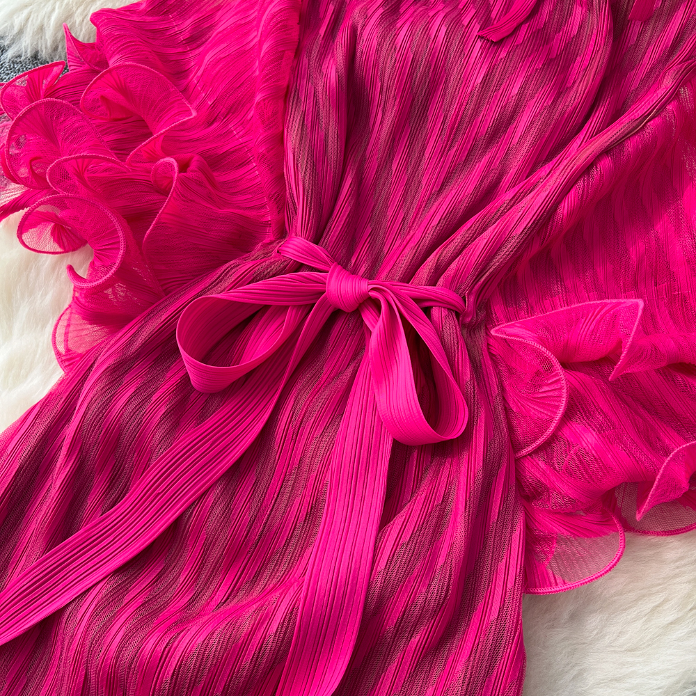 Trumpet sleeves long dress bandage dress for women