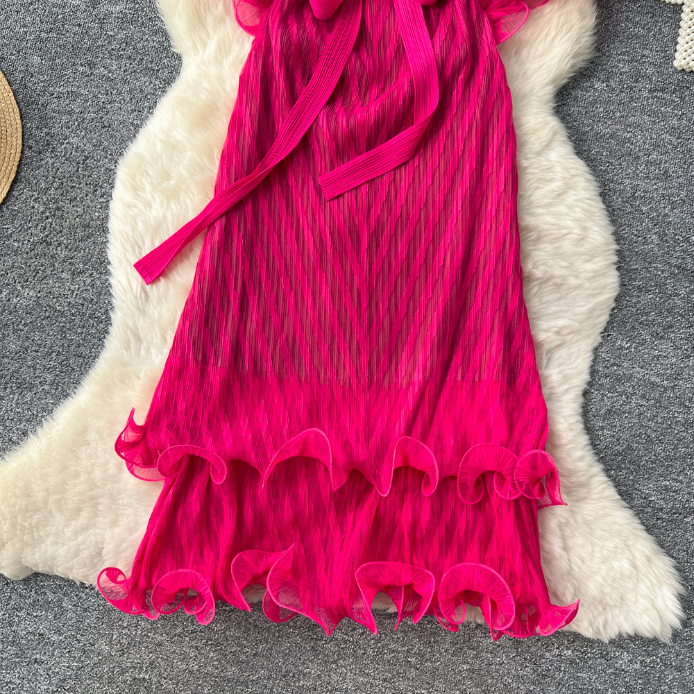 Trumpet sleeves long dress bandage dress for women