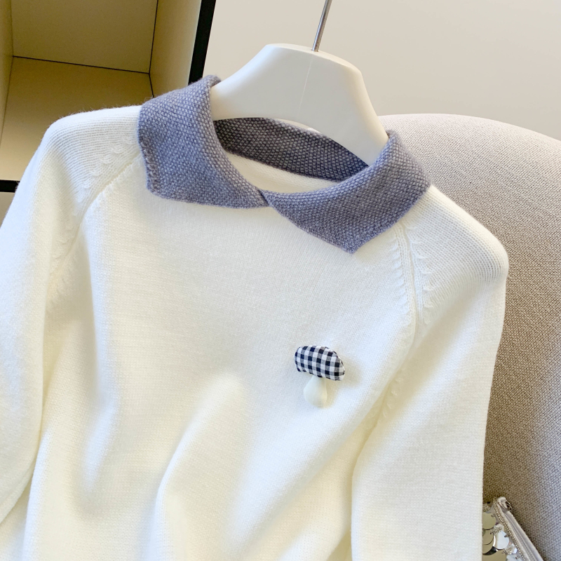 College style tops pullover bottoming shirt for women