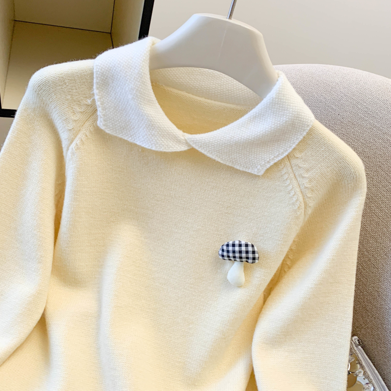 College style tops pullover bottoming shirt for women