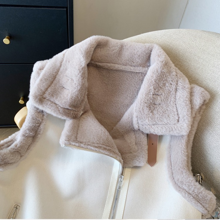 Thick Western style vest winter lamb fur coat