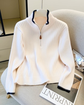 Mixed colors Korean style tops thick sweater for women