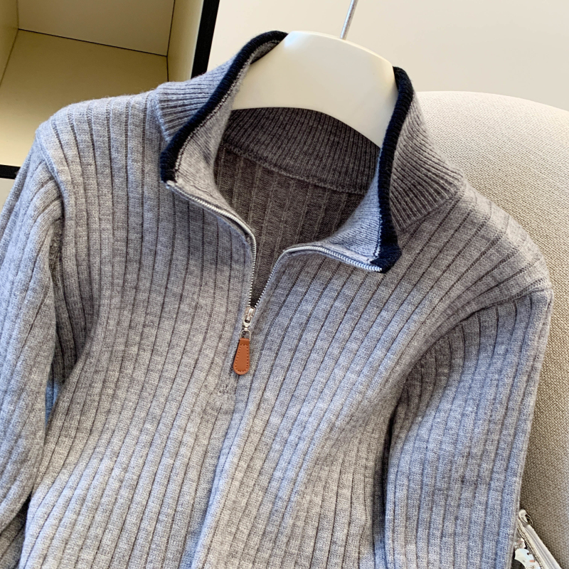 Mixed colors Korean style tops thick sweater for women