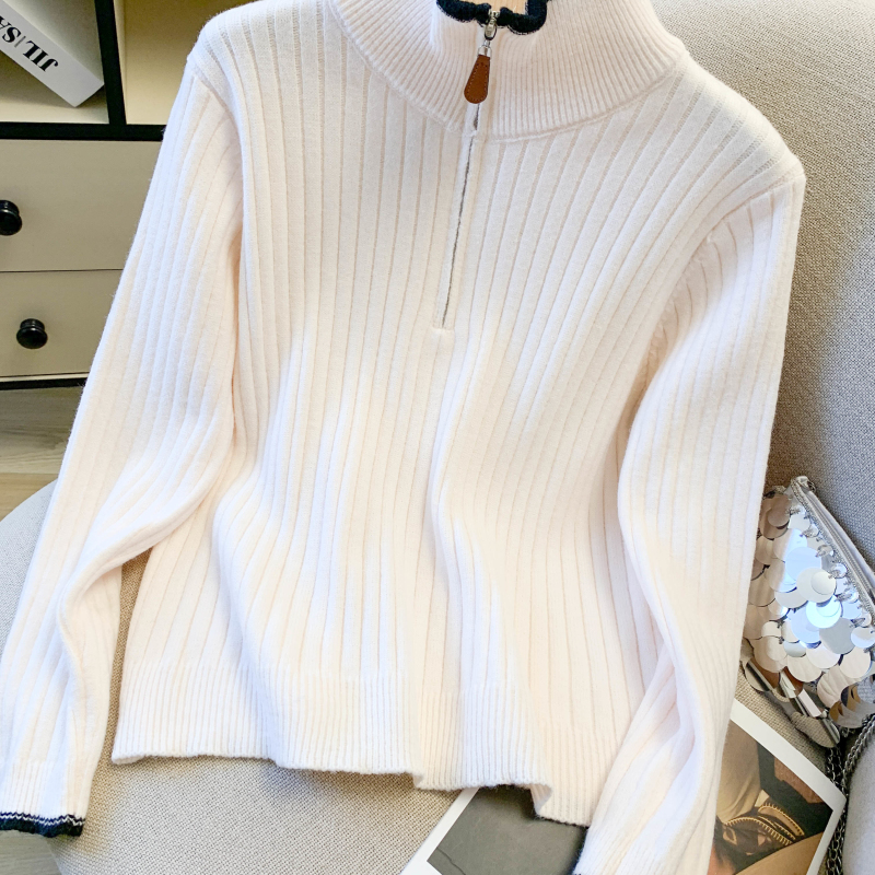 Mixed colors Korean style tops thick sweater for women