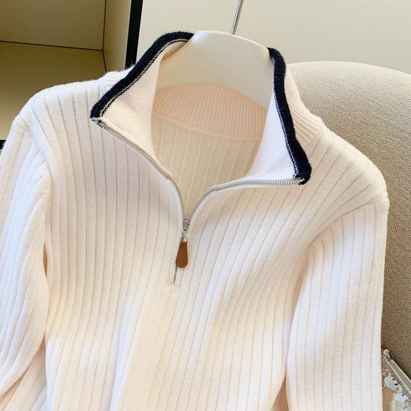 Mixed colors Korean style tops thick sweater for women