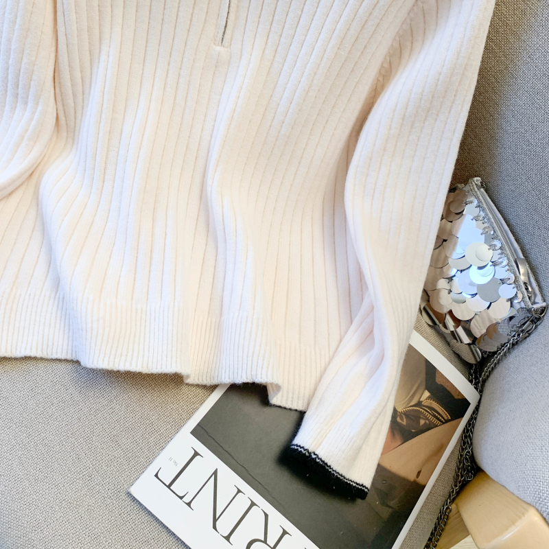 Mixed colors Korean style tops thick sweater for women