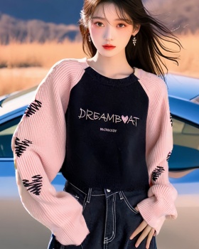 Autumn and winter letters loose sweater for women