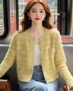 Knitted sweater imitation of mink velvet coat for women