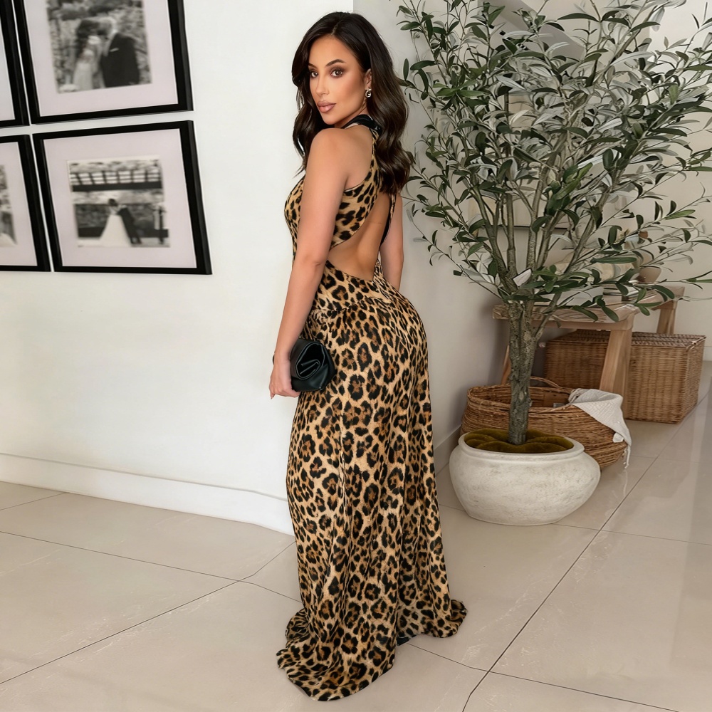 Printing fashion evening dress sleeveless dress