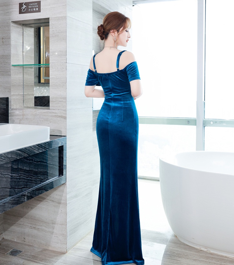 Velvet autumn and winter slim sexy sling dress