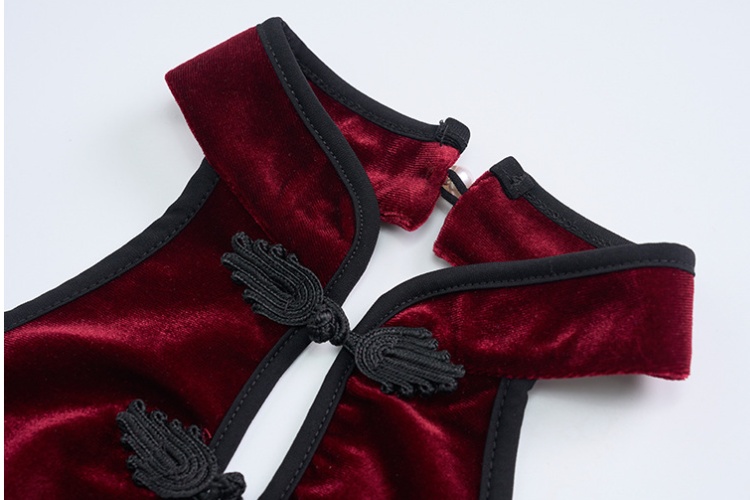 Slim Chinese style jumpsuit autumn and winter nightclub T-back