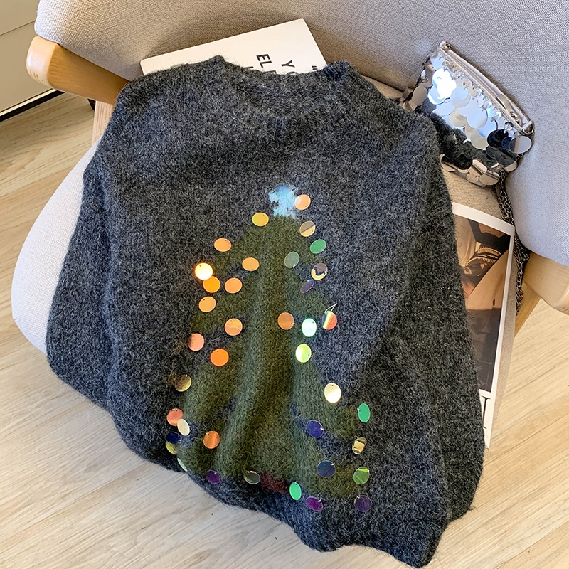 Sequins lazy thick inside the ride christmas sweater for women