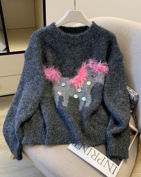 Sequins christmas slim winter pony sweater for women