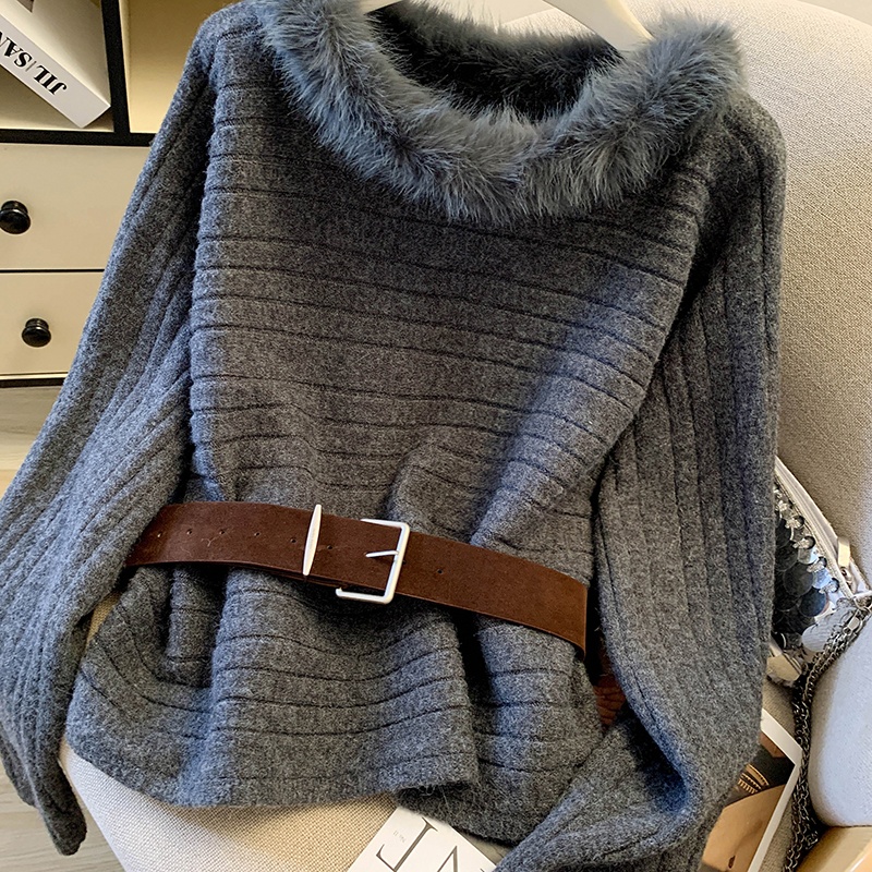 Slim imitation of mink hair sweater autumn tops