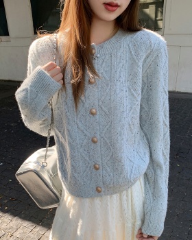 Winter sweet cardigan Casual buckle sweater for women