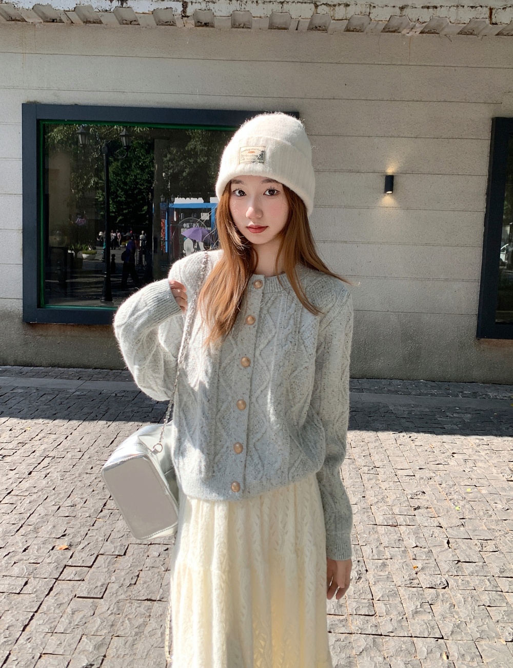 Winter sweet cardigan Casual buckle sweater for women