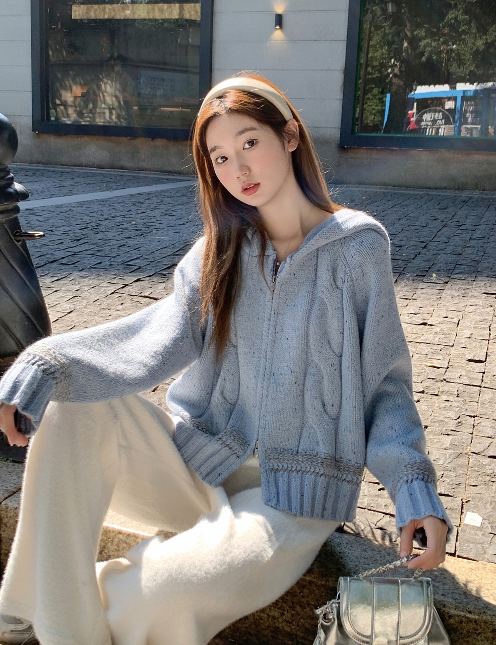 Knitted winter tops twist cardigan for women