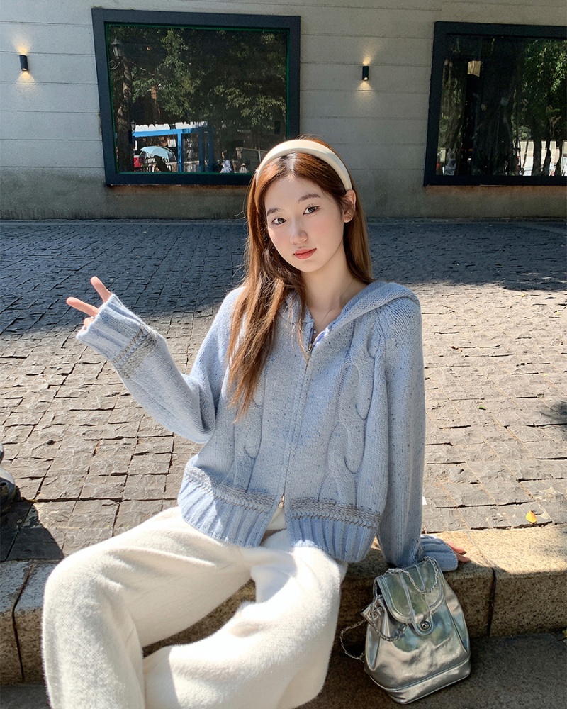 Knitted winter tops twist cardigan for women