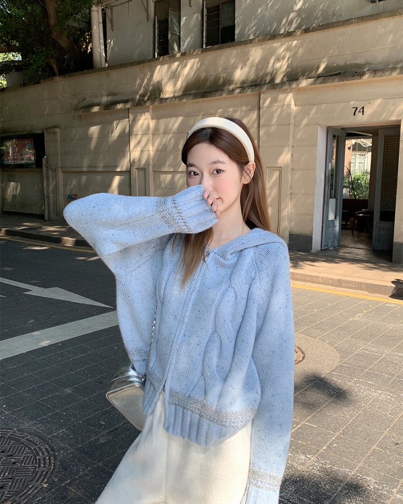 Knitted winter tops twist cardigan for women