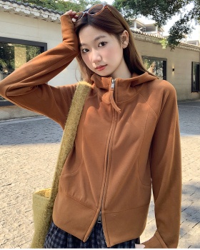 Thermal short hooded tops slim winter plus velvet cardigan