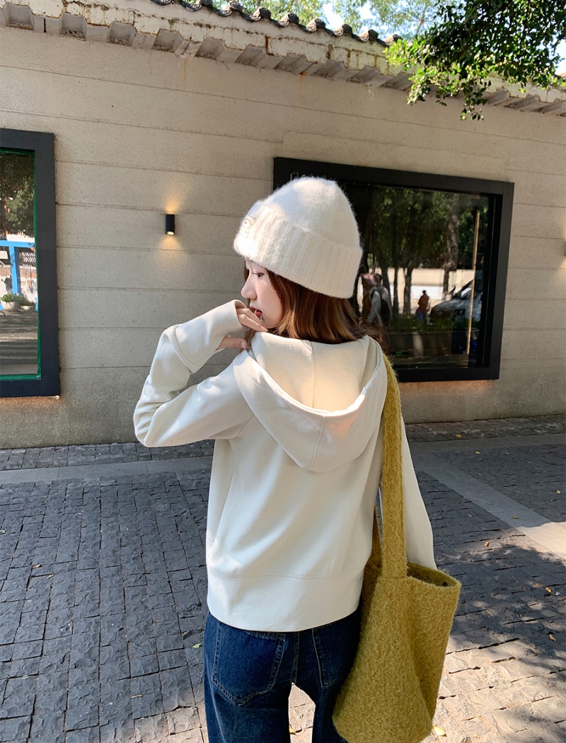 Thermal short hooded tops slim winter plus velvet cardigan