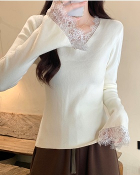 Inside the ride temperament sweater lace tops for women