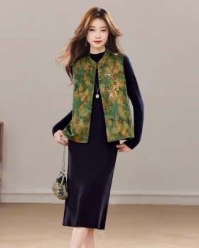 Temperament dress waistcoat 2pcs set for women