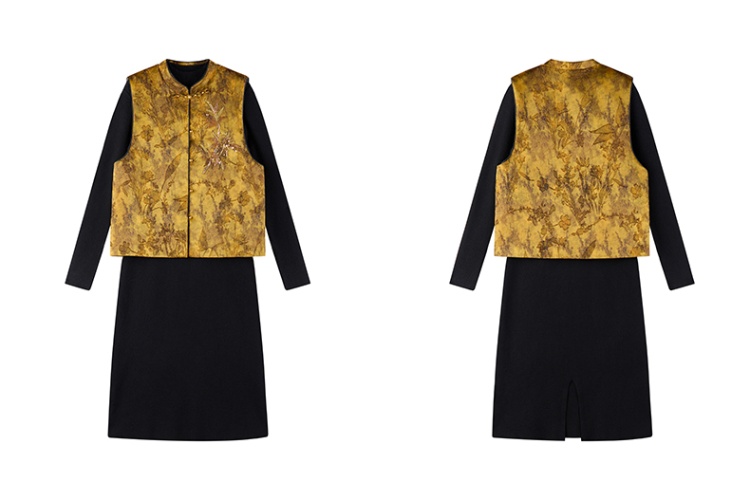 Temperament dress waistcoat 2pcs set for women