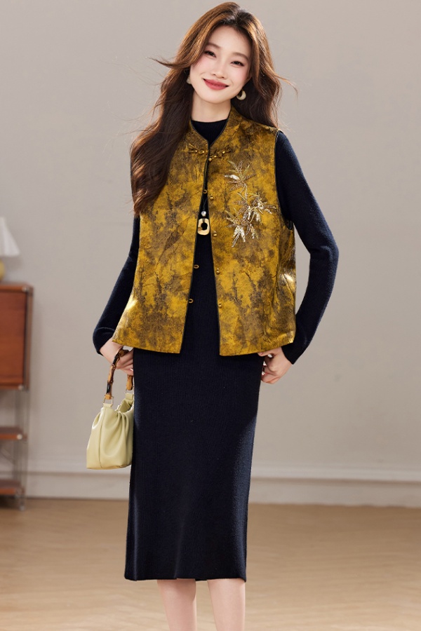 Temperament dress waistcoat 2pcs set for women