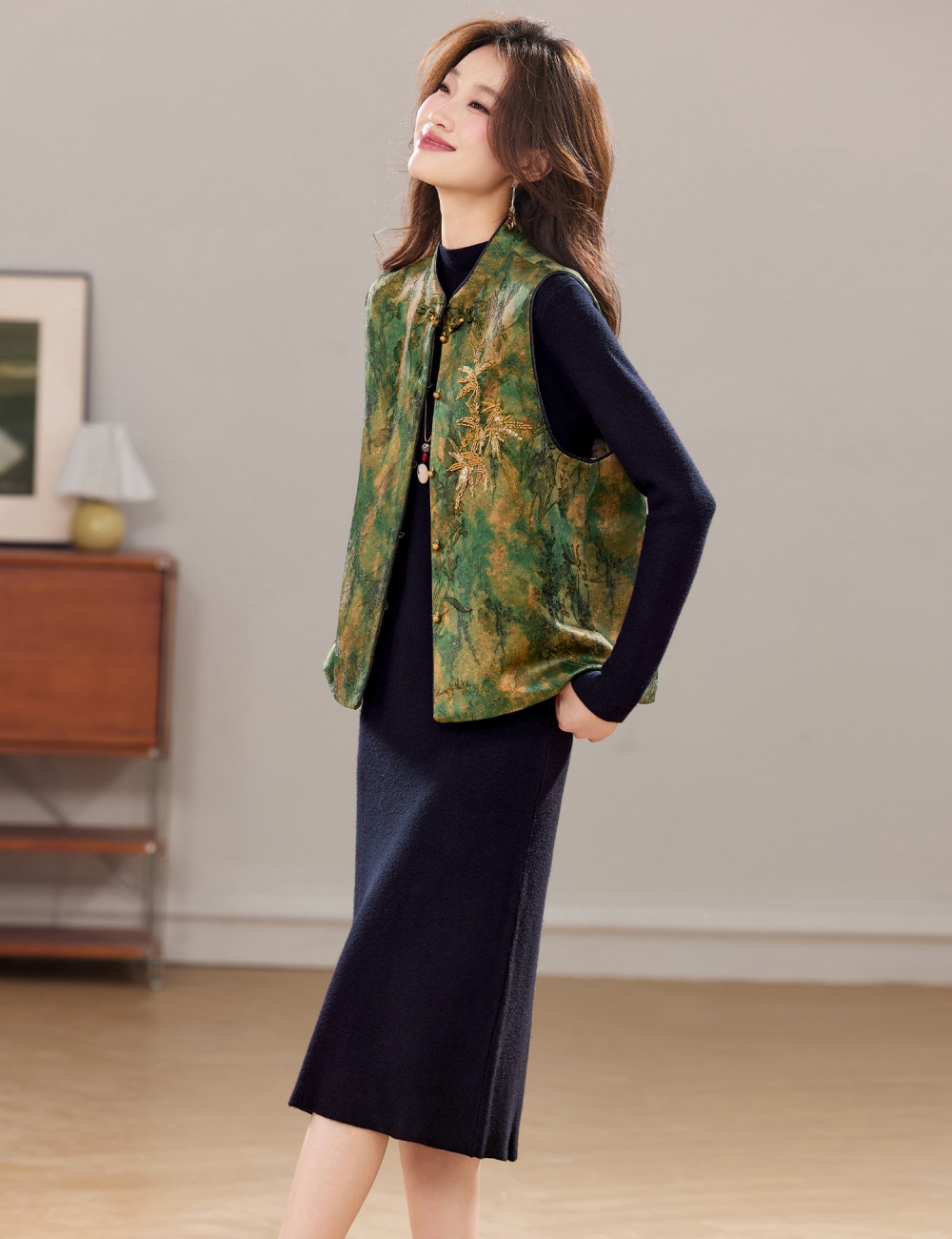 Temperament dress waistcoat 2pcs set for women