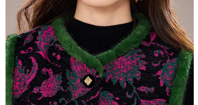 Plus cotton dress waistcoat 2pcs set for women