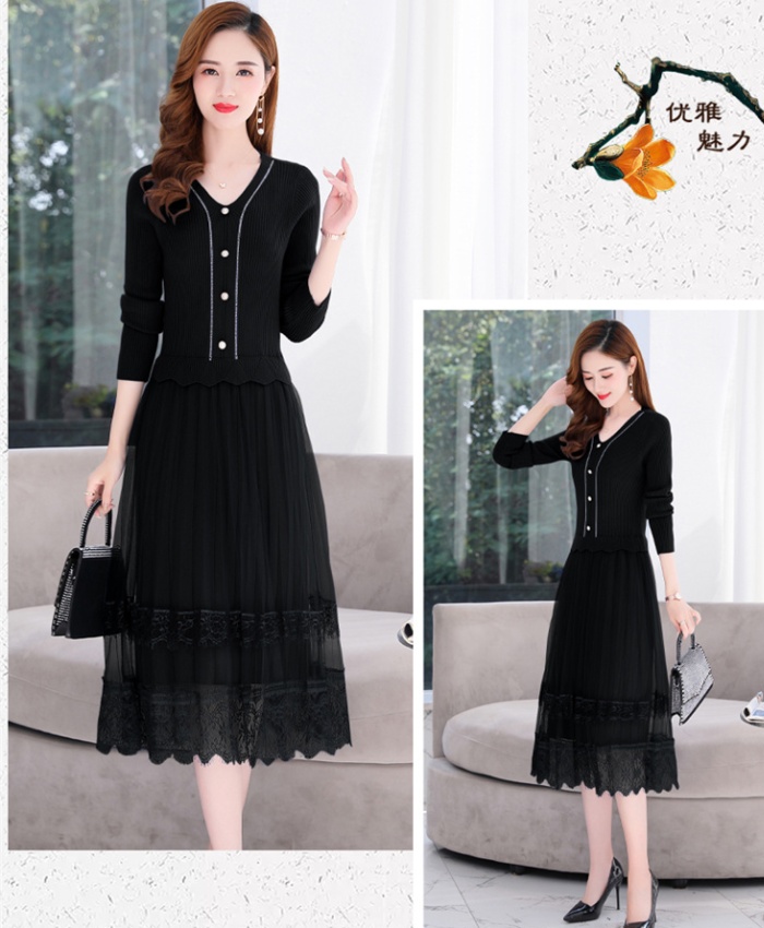 Pseudo-two temperament fashion elegant dress