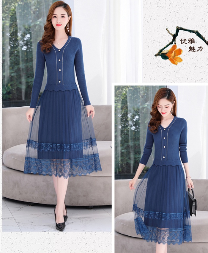 Pseudo-two temperament fashion elegant dress