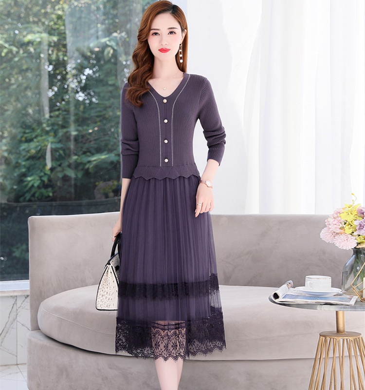 Pseudo-two temperament fashion elegant dress
