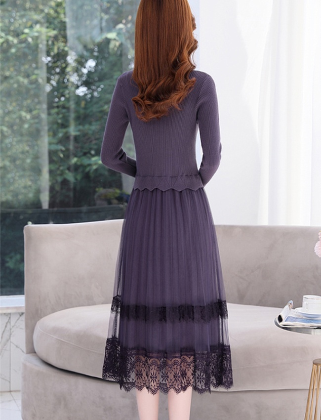 Pseudo-two temperament fashion elegant dress