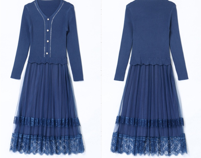 Pseudo-two temperament fashion elegant dress