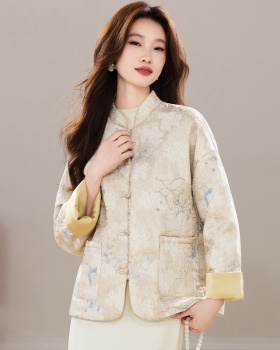 Elegant Chinese style coat winter cotton coat for women