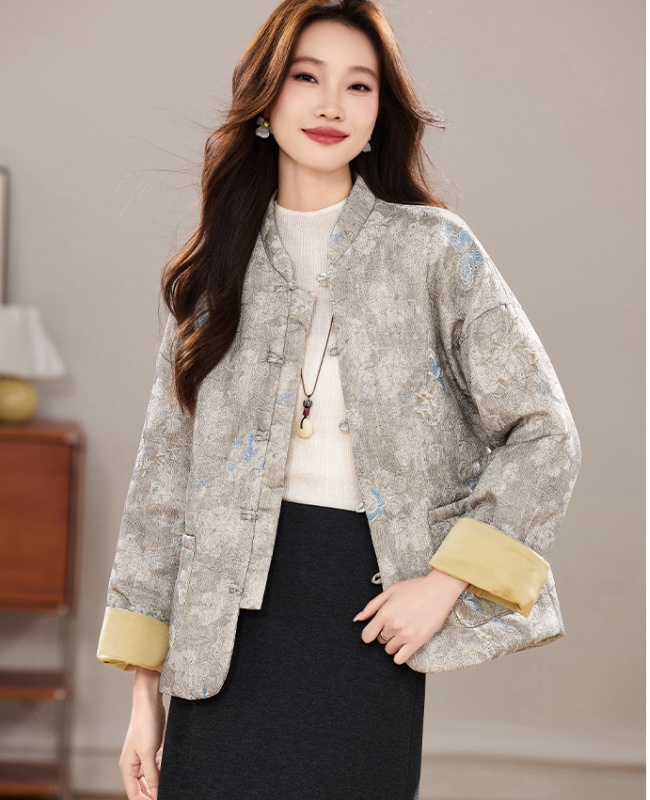 Elegant Chinese style coat winter cotton coat for women