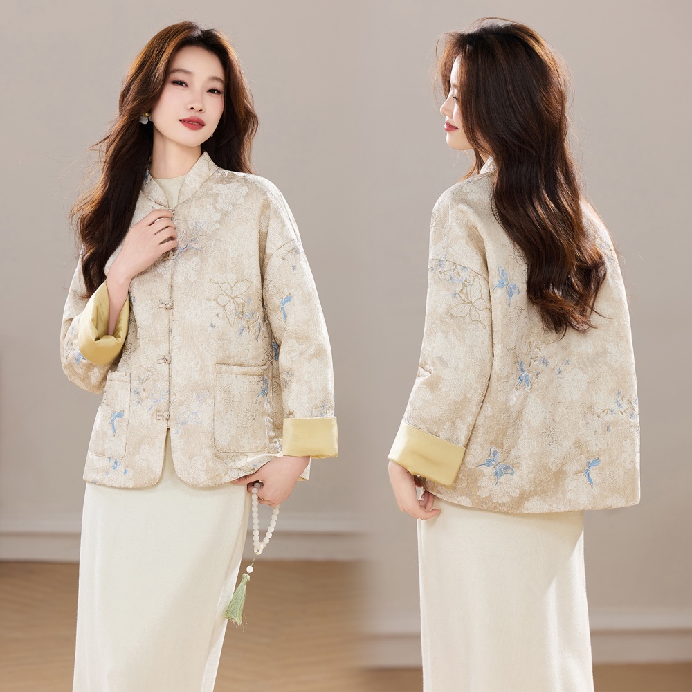 Elegant Chinese style coat winter cotton coat for women