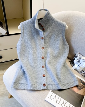 High collar temperament tops simple sweater