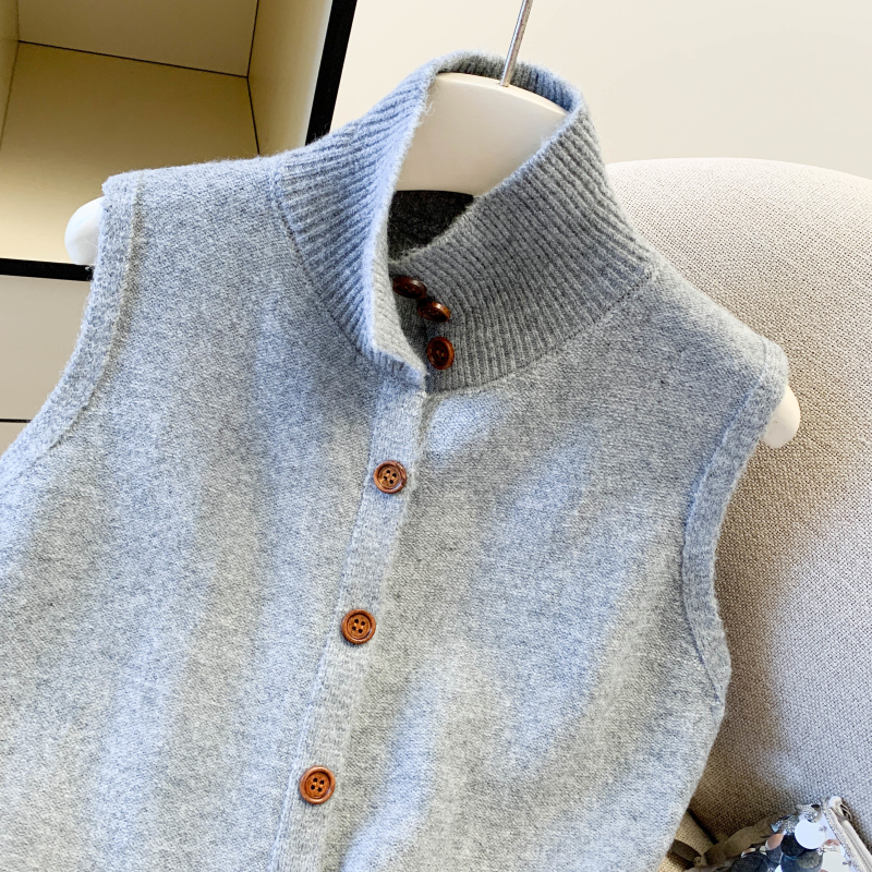 High collar temperament tops simple sweater