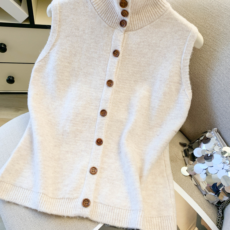 High collar temperament tops simple sweater