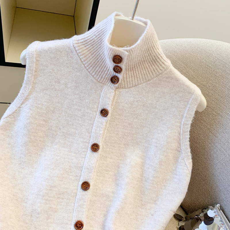 High collar temperament tops simple sweater